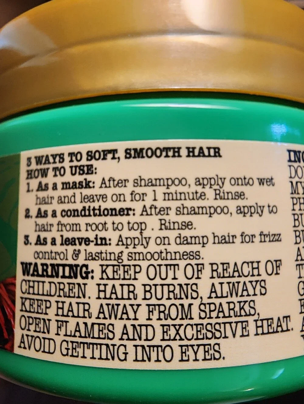 (2)Bamboo Fiber Hair Mask - Yellow